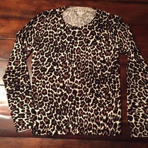 J. Crew leopard cotton sweater